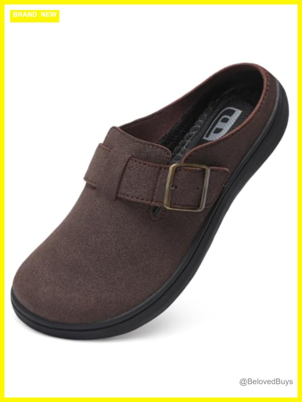 Wide Slip-On Suede Mules Adjustable Diabetic Clogs Comfortable Non-Slip